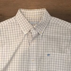 Southern tide blue white button down large
